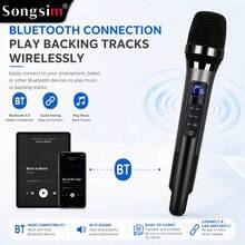 Songsim Professional All-In-One Singing Sound Card Microphone, Peralatan Mikrofon Lengkap untuk Live Streaming/Rekaman, Mendukung Pengiring Bluetooth/Pemantauan Real-Time, Kontrol Reverb/Pengaturan Volume/Simulasi Adegan yang Nyaman, Dilengkapi dengan Adaptor Lightning, Kompatibel dengan Antarmuka Ponsel Type-C/Lightning, Cocok untuk Live Streaming, Karaoke, Streaming, Hiburan - View 4