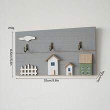 Wooden Wall-Mounted Hook Rack, No-Drill Entryway Key Storage Rack, Modern Minimalist Nordic Style Coat & Hat Rack, Space-Saving Wall Storage Rack, Suitable For Jackets, Hats, Bags, Keys, Towels, Bedroom, Hallway, Bathroom, Mudroom, Creative Christmas Gift - View 11