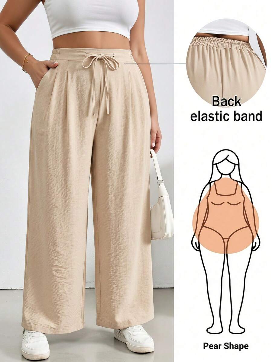 Plus Size Pants - Beige - View 1