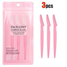 1/3/6/12pcs Bagged Eyebrow Trimming Razors, Optional Gift Box, Portable Facial Hair Removal Razors, Disposable Eyebrow Trimming Razors, Exfoliating Hair Removal Razors, Body Hair Removal Trimmers And Facial Sets. Suitable For Travel, Bedroom Use, Affordable, Back To School Season - Pink - View 7