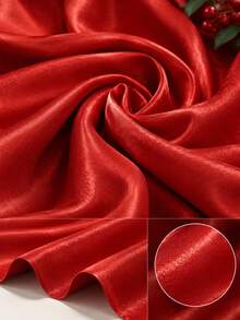 HHMC 1pc Rose Red Satin Fabric, Multi-Purpose Silky Material With Glossy Texture, Easy To Cut, Suitable For DIY Tote Bags, Small Pouches, Hair Accessories, Gift Wrapping And Sewing Projects - 1 - View 6
