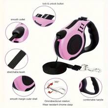 [Retractable Dog Leash] Heavy-Duty Retractable Dog Leash Set, 16FT/5M Anti-Tangle Walking Rope, With Anti-Escape Safety Wristband, One-Click Brake Lock, Comfortable Non-Slip Handle, Suitable For Small, Medium And Large Dogs [Halloween Christmas] Gift - Multicolor - View 8