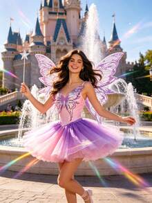 Adult Sized Butterfly Wings And Chiffon Skirt Star Staff, Suitable For Princess Role-Playing Parties And Halloween Costume Props. - Multicolor - View 2
