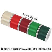 5 Rolls/3 Rolls/1 Roll Double-Sided Gold Thread Ribbon, High-End Gift Wrapping Satin Ribbon, Christmas Ribbon Bows, Cake And Flower Packaging, Christmas Tree And Wreath Decoration, Handmade DIY Accessories Ribbon, Mall And Party Atmosphere Decoration Ribbon - View 6
