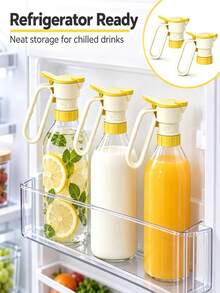 1/2/4/6pcs Multi-Function Bottle Spout With Handle, Filtered Beverage Dispenser Mouth, Easy Pour Bottle Cap Accessory For Water, Juice, Iced Tea And Drinks, Kitchen Refrigerator Beverage Pourer - Multicolor - View 4