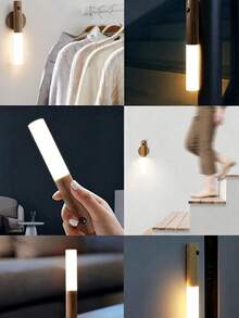 1/2/4pcs Motion Sensor Wall Light, Magnetic USB Rechargeable Wall Lamp, Suitable For Wardrobe, Bathroom, Toilet, Hallway, Bedroom, Stairs And Cabinet Desktop Lighting - Multicolor - View 11