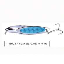 Metal Spoon Lure Set With Replacement Feather Treble Hooks, Laser Reflective Hard Spoon Lures, Long Distance Casting Lures For Bass, Trout, Freshwater And Saltwater Fishing - Multicolor - View 9