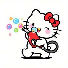 SANRIO 1pc Funny Expression Hello Kitty Cartoon Car Sticker, Suitable For Glass Body Decoration, Smooth Surfaces, Cars, Motorcycles, Electric Vehicles, Daily Decorative Fun Decals - Waterproof Easy To Apply Conceal Defects, Perfect Gift For Hello Kitty Lovers, Also A Great Gift For Family And Friends - A - View 3