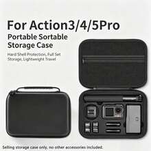 Portable Hard Shell Storage Bag, Compatible With DJI Osmo Action 5 Pro Action 4 Action 3, Shockproof Protective Travel Storage Bag With Customized Foam Cutout, Mesh Pocket And Handle, Suitable For Camera Accessories, Only Storage Bag Included - View 8