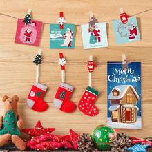 100Pcs Cartoon Snowflake Color Wooden Clothespins With Twine Rope, Christmas Photo Hanging Clips, DIY Craft Xmas Tree Ornament Decor - Multiple Styles - View 5