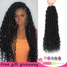 14/18/24 Inch Goddess Locs Crochet Hair, Pre-Looped River Locs With Curly Ends, Bohemian Faux Locs, 1-6 Packs Synthetic Crochet Braids With Installation Tools, Halloween Gift - Multicolor - View 2