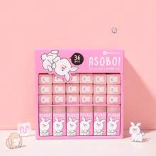 5pcs Rabbit Jelly Erasers, Office Supplies, Drawing Standard Pencil Erasers - 5pcs Pink Rabbit Sandwich Eraser - View 7