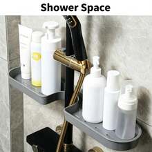 1pc Bathroom Sink Organizer Rack Wall-Mounted Hands-Free Storage Box For Washbasin, Faucet Storage Draining Rack, Bathroom Cosmetics Organizer, Shelves - Multicolor - View 3