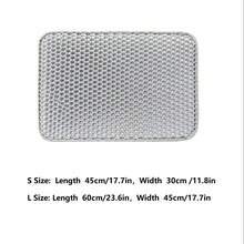 1pc EVA Cat Litter Mat, Double Layer One-Piece Single Opening Washable Litter Trapping Mat For Indoor Household Cats - Grey - View 2