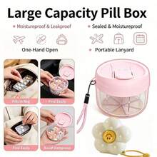 Latest Mini Portable Pill Box, Vitamin Storage Box, Anti-Confusion Opening Design For Easy Access, Travel Pill Bottle - View 4