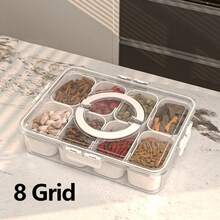 1pc Compartmentalized Food Storage Box, Lidded Serving Tray, Box-Shaped Container For Candy, Vegetables, Fruits, Nuts, For Picnics, Parties, Refrigerator Organizers, Lidded Sealed Food Storage Container, Refrigerator Fresh Food Storage Container, Candy, Nut, Spice Food Storage Container, Snack Box, Cooked Food Container. - Beige - View 10