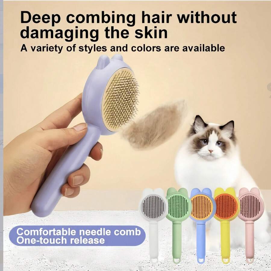 Sisir Penghilang Bulu Kucing untuk Mandi dan Pijat, Sisir Mengambang Rambut Kelinci, Sisir Pembuka Simpul Bulu Kucing - MultiWarna - View 1