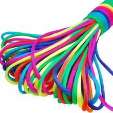 600/1500cm 4mm Fluorescent Rainbow Rope 7-Core Segmental Dye Light Rainbow Edge Handcraft Clothing Accessory - Multicolor - View 2
