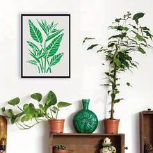 Leaf Stencil Painting On Wooden Wall Floral Painting Template Art Project Reusable Pattern On Canvas Decoration - 11.7 Inch X 8.3 Inch Stencil - A - View 6