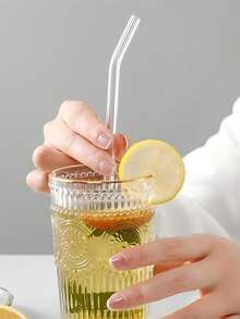 Heat Resistant Clear Glass Straws High Borosilicate Straight Straws Bent Straws For Drinks Cocktails Reusable Drinking Straws For Home Party Bar Travel Kitchen Essentials Accessories Autumn Kitchen Home Decor Back To School Supplies - Multicolor - View 6