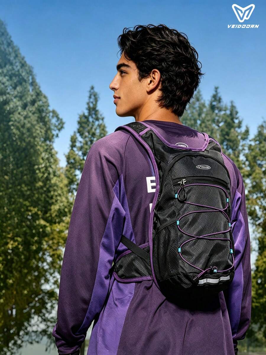 veidoorn 1pc Lightweight Water Backpack Pack,Multi Pockets Outdoor Sports Backpack For Cycling Trail Running Hiking - Black - View 1