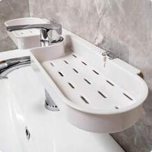 1pc Bathroom Sink Organizer Rack Wall-Mounted Hands-Free Storage Box For Washbasin, Faucet Storage Draining Rack, Bathroom Cosmetics Organizer, Shelves - Multicolor - View 11