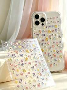 1 Set Nail Art Stickers, Simulated Fabric Embroidery Floral Design, Wildflower Pattern, Self-Adhesive, For Nail Decoration, Nail Art Accessories - Vintage Floral Embroidered Sticker - View 4