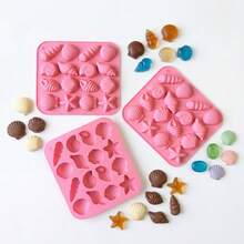 16 Cavity Shell Chocolate Silicone Starfish Mold Ocean Animal Shaped Candy Pudding Cake Decoration Mold - Conch Mold - View 3