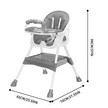 UBRAVOO Foldable Baby High Chair 6 Months Plus, With Large Antislip Pad & ToyRack, Easy To Clean Feeding - Grey - View 8