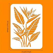 Leaf Stencil Painting On Wooden Wall Floral Painting Template Art Project Reusable Pattern On Canvas Decoration - 11.7 Inch X 8.3 Inch Stencil - A - View 5