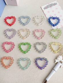 20PCS/Acrylic Heart Frame UV Color Print, Straight Hole DIY Jewelry Pendant For Beading - Multicolor - View 6