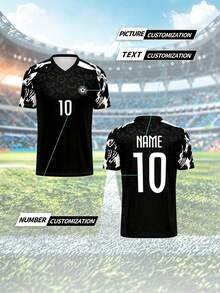 2026 Customized Your Own Name Number LOGO Jersey, Single Piece Men's Sports V-Neck Football Shirt Casual Comfortable Fit - Multicolor - View 1