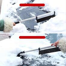 2in1 Telescoping Multi-Function Snow Shovel Brush - Extendable Handle With Ergonomic Grip, Heavy-Duty Ice Removal Tool For Car/Window/Driveway/Roof, Compact Portable Winter Essential - A - View 5
