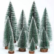 Mini Christmas Tree Desktop Ornament DIY Pine Needle Tree Christmas Decoration Snow-Covered Pine Tree Mini Christmas Tree, Snowy Holiday Tree, Christmas Party Suggestion, Home Desktop, Party Centerpiece Decoration Or Gift - F - View 1
