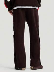 Adidas Men's Striped Colorblock Pocket Sports Pants - Brown - View 3