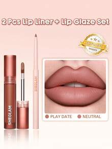 SHEGLAM [2件組] Soft Haze 柔霧唇彩與 So Lippy 唇線筆套組 - 中立 + 遊戲日 - 查看 1
