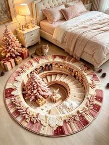 1pc Christmas Spiral Staircase Floor Mat, Christmas Gift, Door Mat, Small Rug, Welcome Mat, Carpet, Floor Mat, Outdoor Door Mat, Kitchen Rug, Home Decor, Front Door Mat, Area Rug, Outdoor Mat - Multicolor - View 3