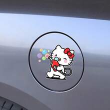SANRIO 1pc Funny Expression Hello Kitty Cartoon Car Sticker, Suitable For Glass Body Decoration, Smooth Surfaces, Cars, Motorcycles, Electric Vehicles, Daily Decorative Fun Decals - Waterproof Easy To Apply Conceal Defects, Perfect Gift For Hello Kitty Lovers, Also A Great Gift For Family And Friends - A - View 4
