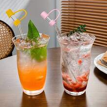 2 PCS Straw Cap Sets, Suitable For 20/30/40 Ounces Travel Cups, PVC Straw Cap Covers, Dust-Proof Beverage Accessories - Multicolor - View 9