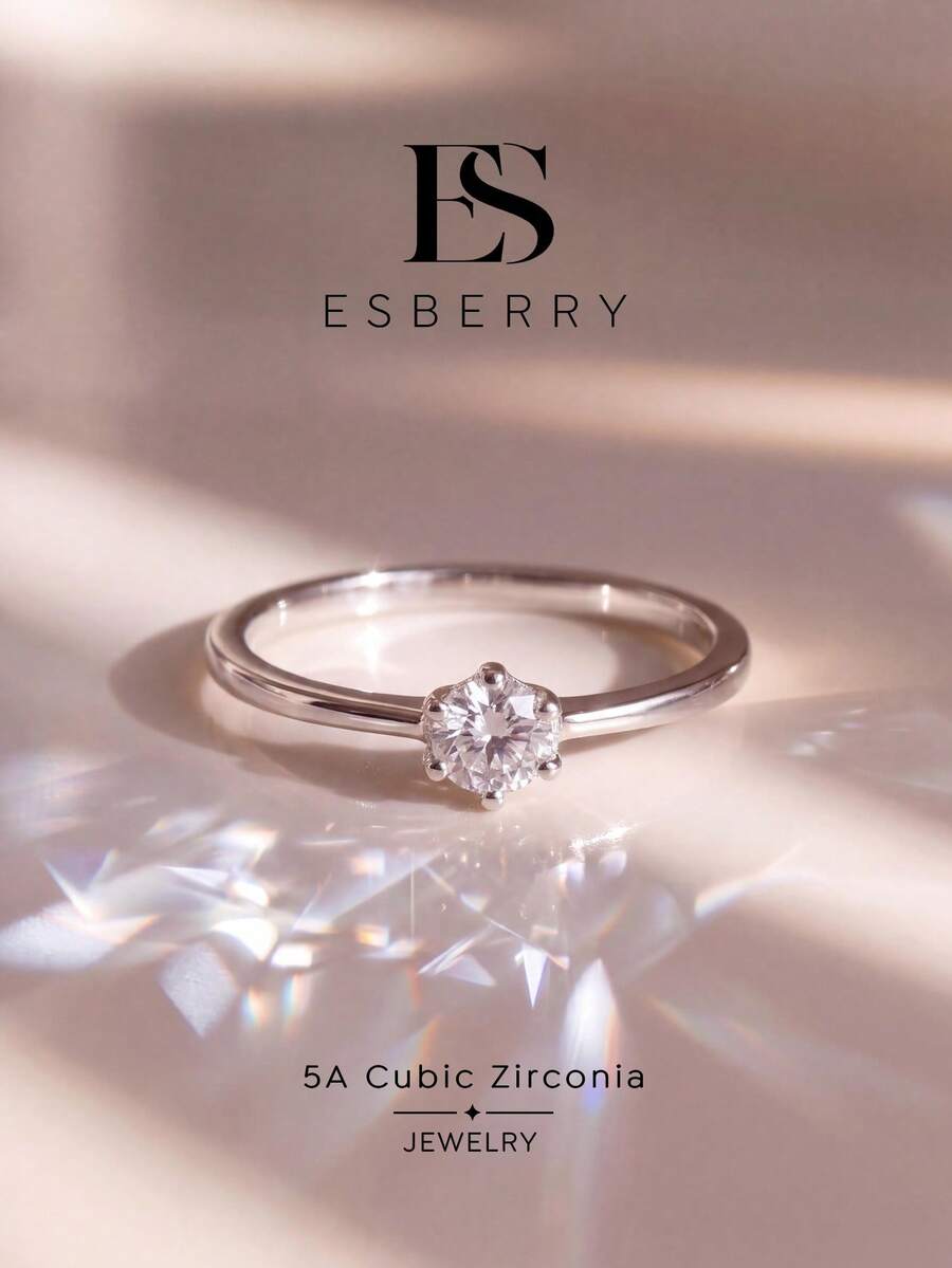 ESBERRY 1 pieza Anillo Eterno, Joyería de Lujo & Exquisita Regalo para Mujeres - Plateado - Ver 1
