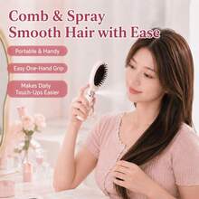 2-In-1 Portable Spray Comb With Replaceable Spray Bottle And Detachable Bow Charm - BPS-Free, Suitable For Girls/Women, Travel-Friendly Air Cushion Massage Comb, Compact Hair Styling Accessory, Ideal Gift For Adding Volume/Hold - A - View 3
