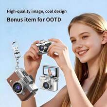 1080P HD 1.47 Inch Large Screen Mini Digital Camera, Portable Pocket Camera, 4 Filter Modes, Auto Exposure, 64GB Storage, 4x Zoom, 200mAh Battery - Multicolor - View 1