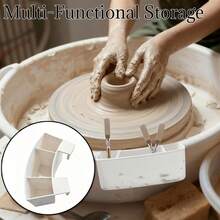 1/2/3 cái [Kệ lưu trữ dụng cụ gốm sứ] Kệ dụng cụ bánh xe gốm 3 ngăn điều chỉnh được màu trắng, giá đỡ lưu trữ dụng cụ gốm, kệ dụng cụ gốm, hộp lưu trữ dụng cụ, hộp lưu trữ đa năng, lưu trữ cọ, lưu trữ cọ trang điểm, phù hợp cho studio & những người yêu thủ công - Nhiều màu - Xem 6