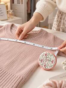 Vintage Floral Print Retractable Tape Measure, Mini Portable Soft Leather Tape Ruler For Home Use, Tailoring, Sewing, Office, Home, And Study - Multicolor - View 2