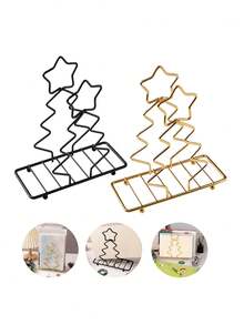 1PC Creative Christmas Tree Shaped Napkin Holder, Desktop Vertical Book Clip Storage Rack, Suitable For Christmas Home Decor, Family Party Gathering Table Decoration Ornament, Holiday Gift For Family And Friends - View 12