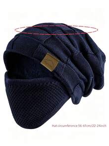 Set Topi dan Masker Wajah Musim Dingin Anti Dingin 2 Potong Unisex – Penutup Tali Serut Elastis, Ringan dan Hangat; Cocok untuk Bersepeda, Ski, dan Olahraga Luar Ruangan; Topi Warna Polos, Topi Musim Dingin Hangat dengan Lapisan Anti Angin dan Penghangat Telinga. - MultiWarna - View 11