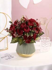 Artificial Peony Bouquet – Perfect For DIY Crafts, Weddings, And Home Or Outdoor Decor! - Multicolor - View 2