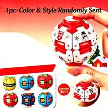 1 pieza Bola giratoria de alivio del estrés de Navidad, juguete de descompresión con spinner de dedos y giroscopio para presionar, regalo perfecto para cumpleaños, Navidad y días festivos - Multicolor - Ver 11