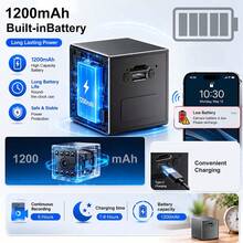 1 buah Kamera Keamanan Mini Persegi Magnetik 1080P, WiFi 2.4G & Bluetooth, Penglihatan Malam Inframerah, Peringatan Deteksi Gerakan, Hotspot Terintegrasi, Kartu TF & Penyimpanan Cloud, Perekaman Berulang, Pemantauan Jarak Jauh untuk Rumah, Kantor, Mobil, Dalam Ruangan, dan Luar Ruangan - MultiWarna - View 9