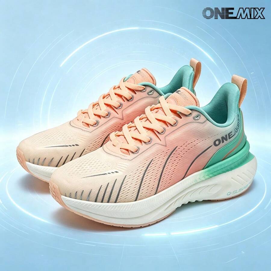 ONEMIX 2026 新款男士時尚運動休閒跑步鞋，舒適吸震輕量透氣網布慢跑鞋，馬拉松訓練健身運動鞋，戶外徒步防滑男鞋，日常走路休閒男士運動鞋，氧氣太空氣泡中底科技吸震輕量彈性運動鞋，中性款